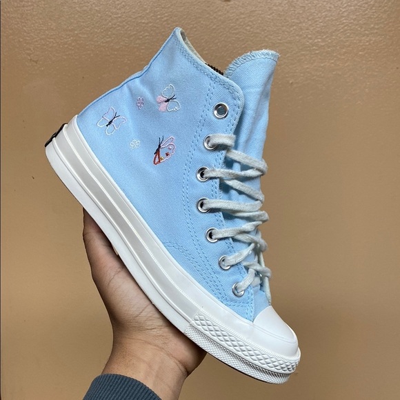 Chuck 70 Butterfly Wings Women’s High Top Converse “Chambray Blue/Egret/Black” - Picture 6 of 17